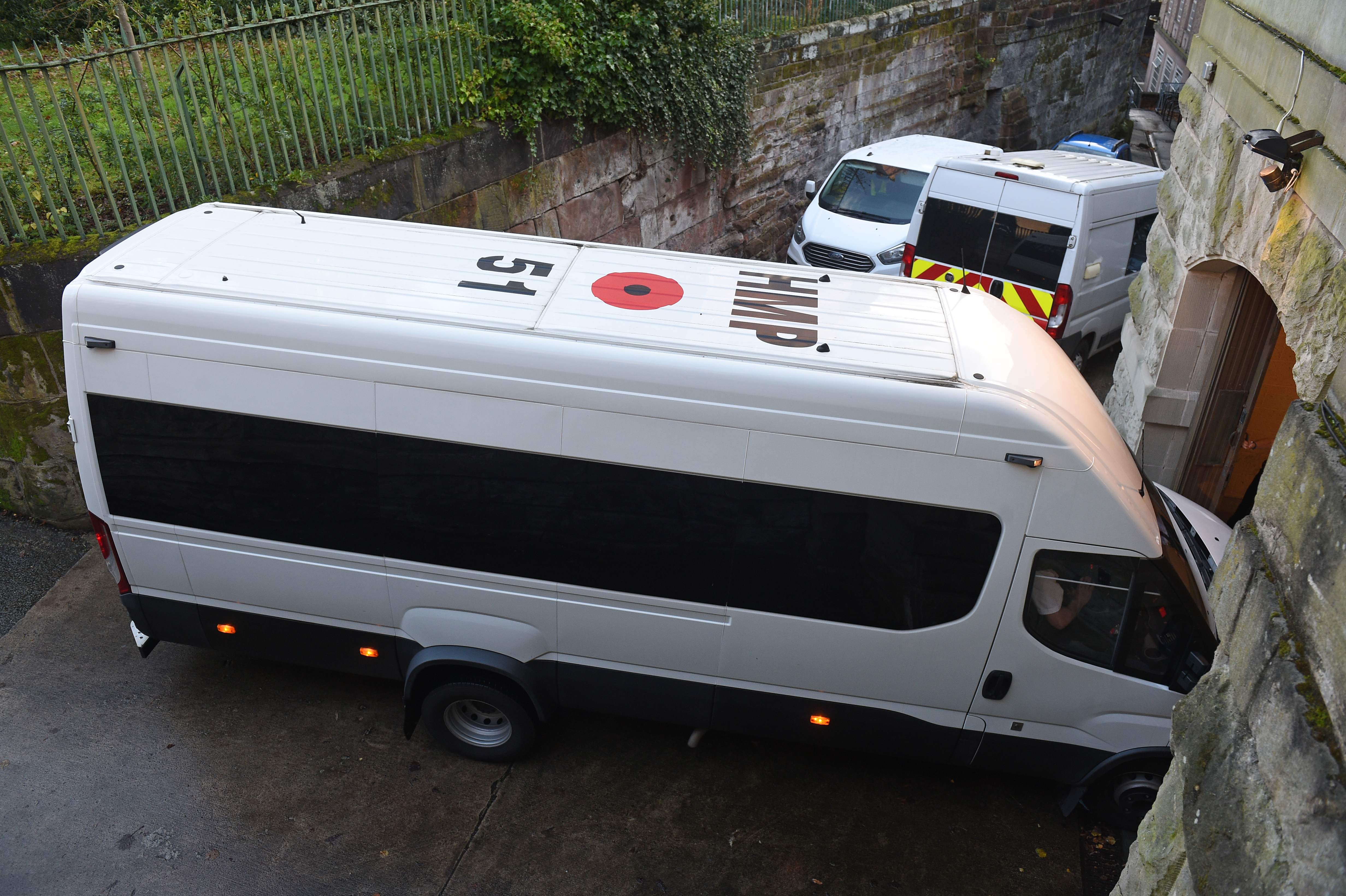 A police van believed to contain Letby arrives at Chester Crown Court