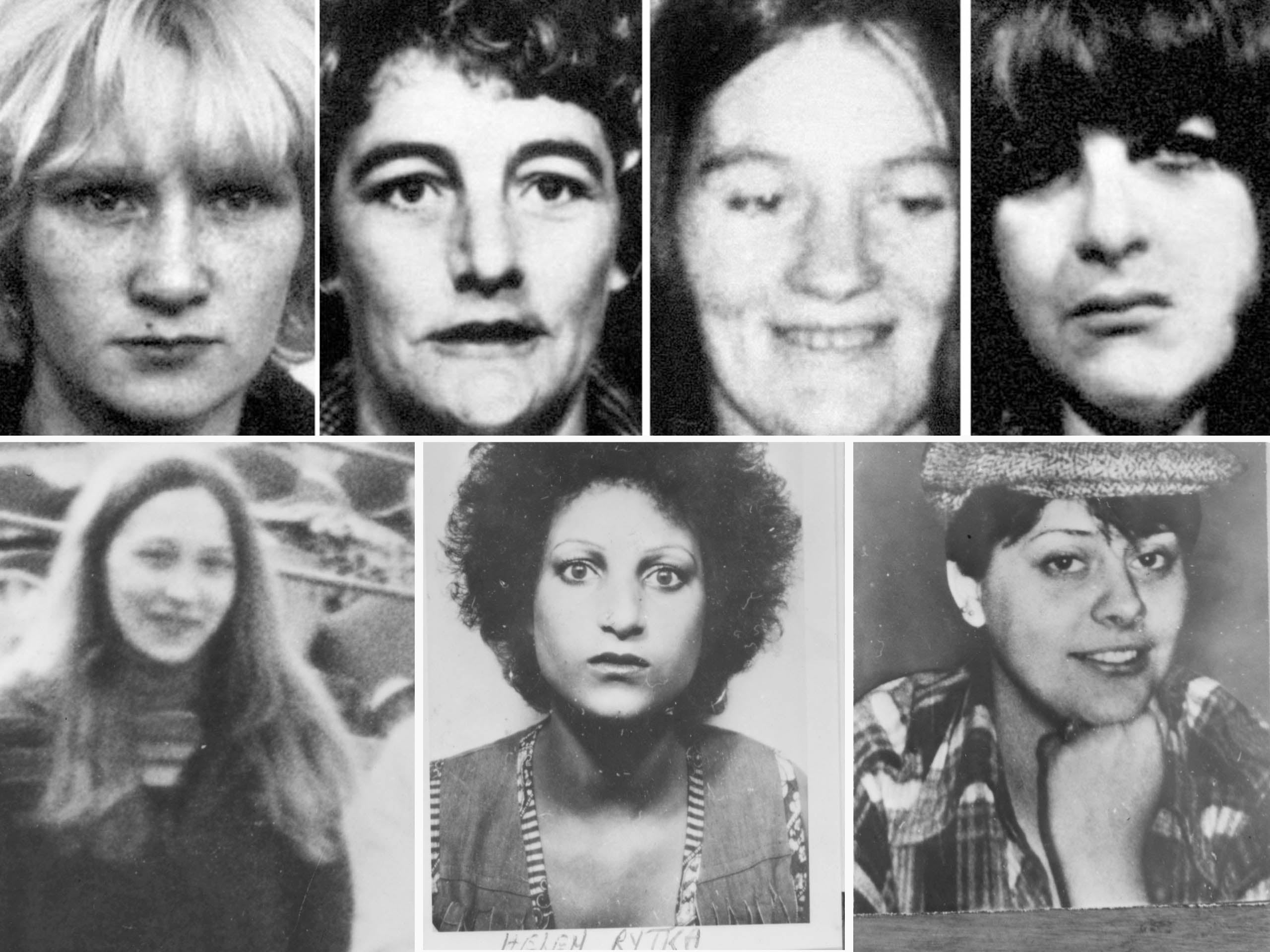 Wilma McCann, top left, pictured among some of the other victims of serial killer Peter Sutcliffe