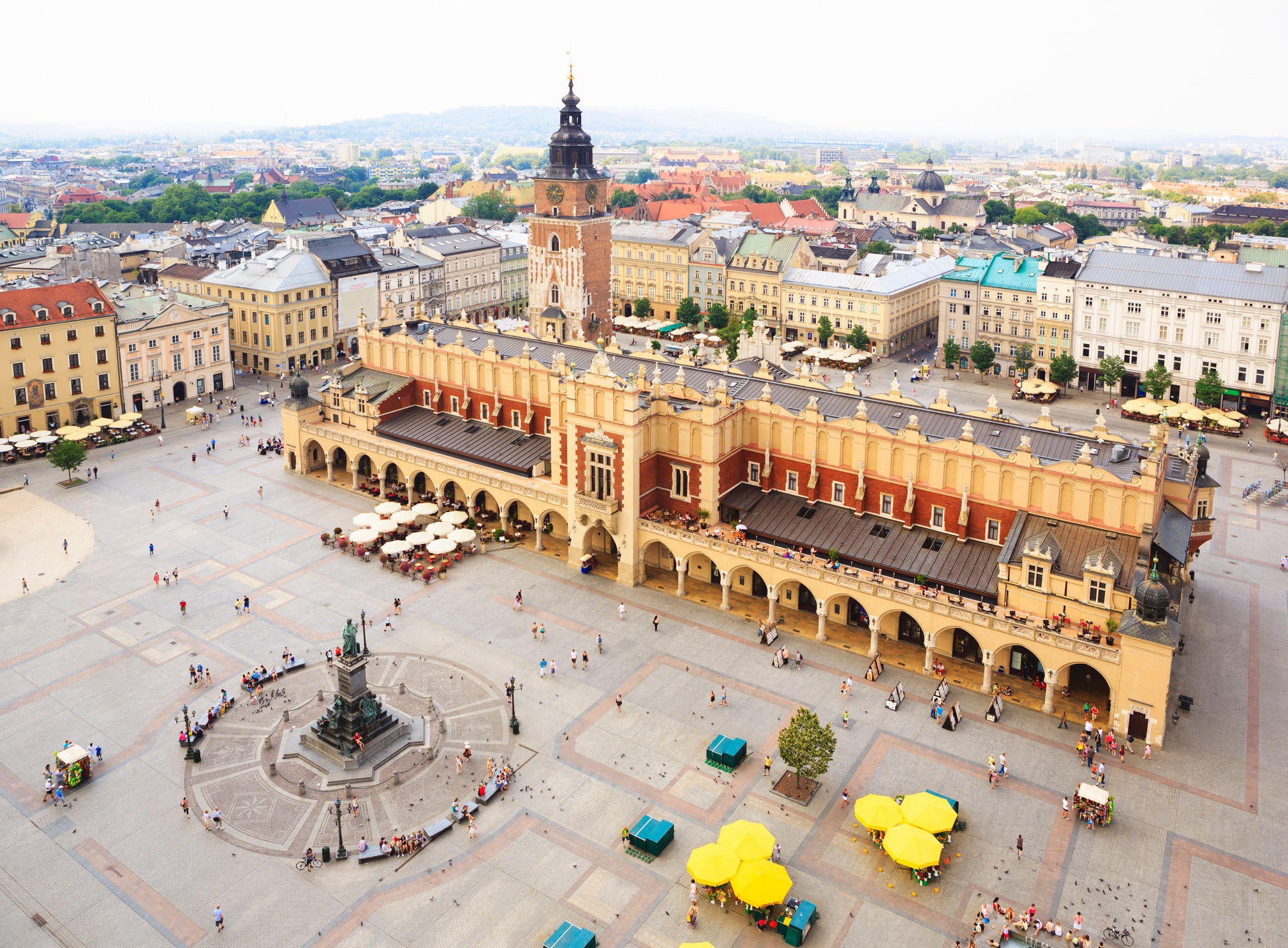 Cloth Hall and the main market square in the Polish city’s Old Town