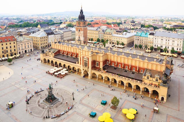 <p>Cloth Hall and the main market square in the Polish city’s Old Town</p>