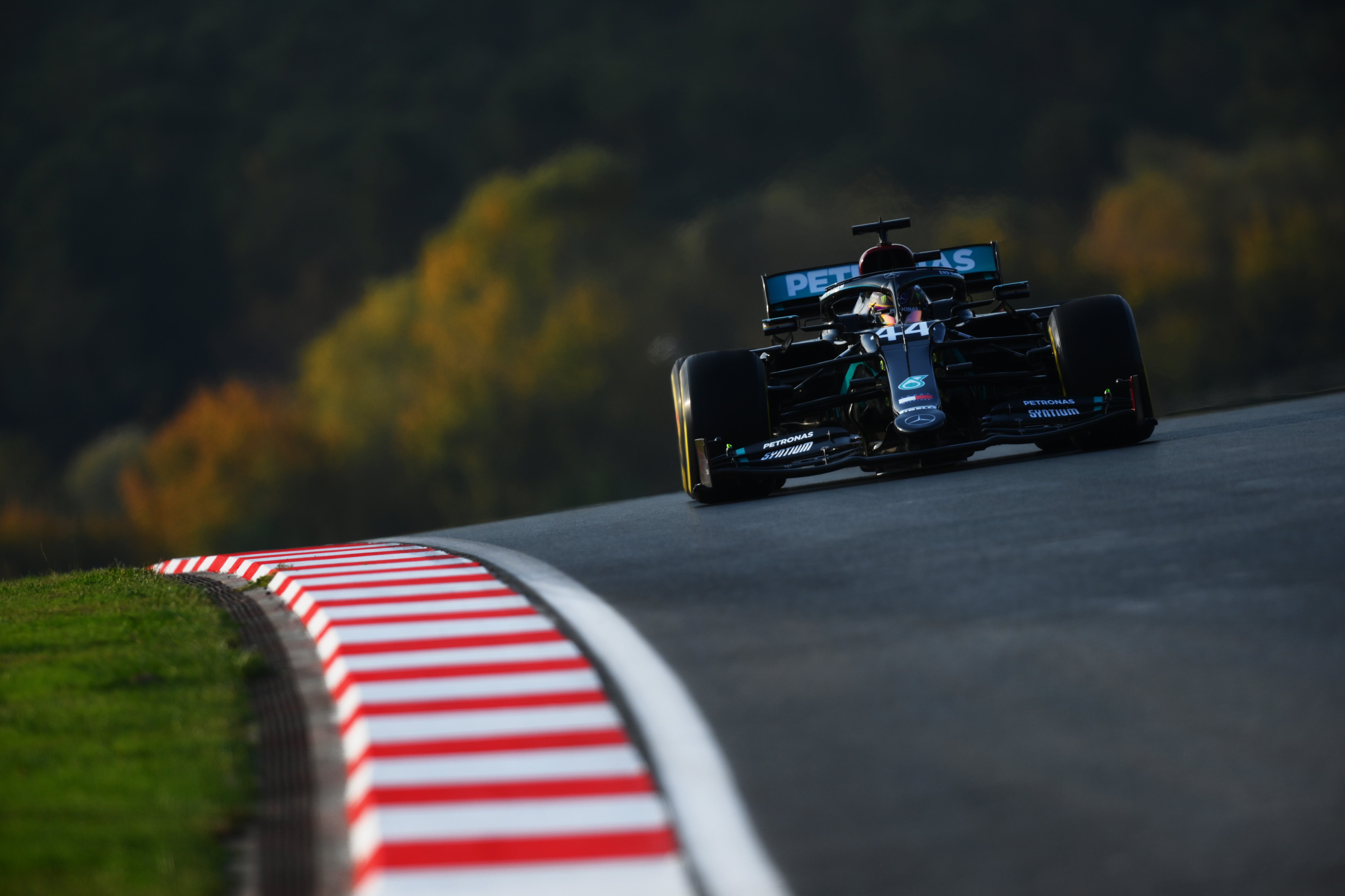 Lewis Hamilton in his Mercedes during Friday’s practice