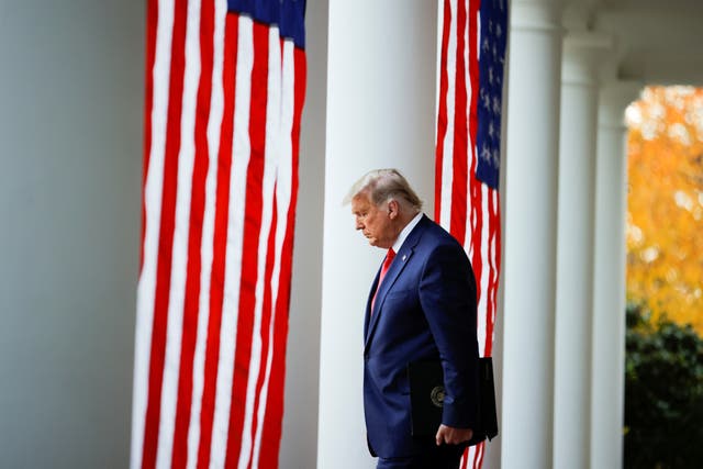 <p>President Donald Trump walks down the West Wing colonnade to the Rose Garden to deliver an update on the so-called "Operation Warp Speed" effort to develop a coronavirus vaccine. REUTERS/Carlos Barria</p>