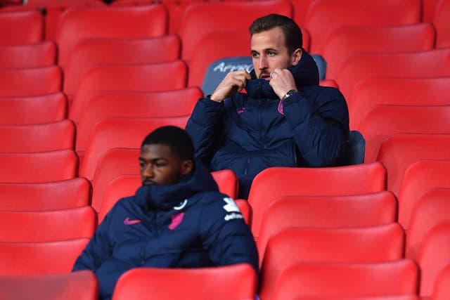 Harry Kane watches England’s friendly win against Ireland