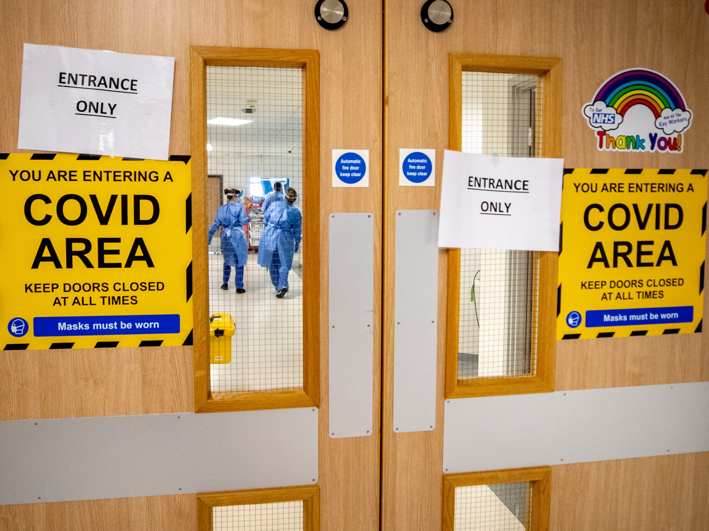 <p>Uno de los cinco pabellones Covid-19 en Whiston Hospital en Merseyside.</p>