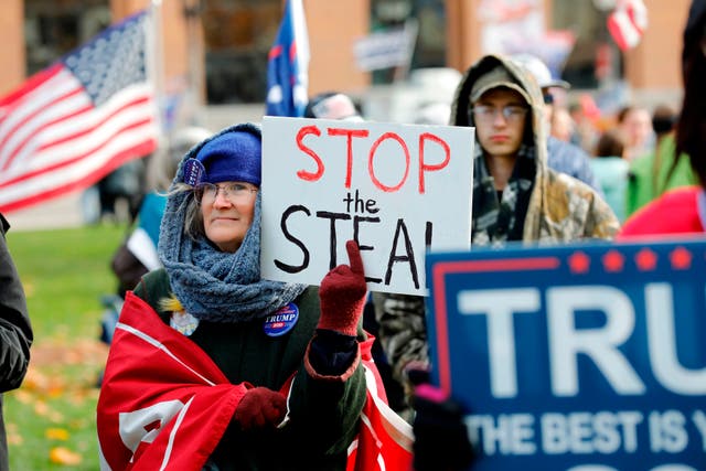 <p>Trump supporters turned out in DC on Saturday</p>