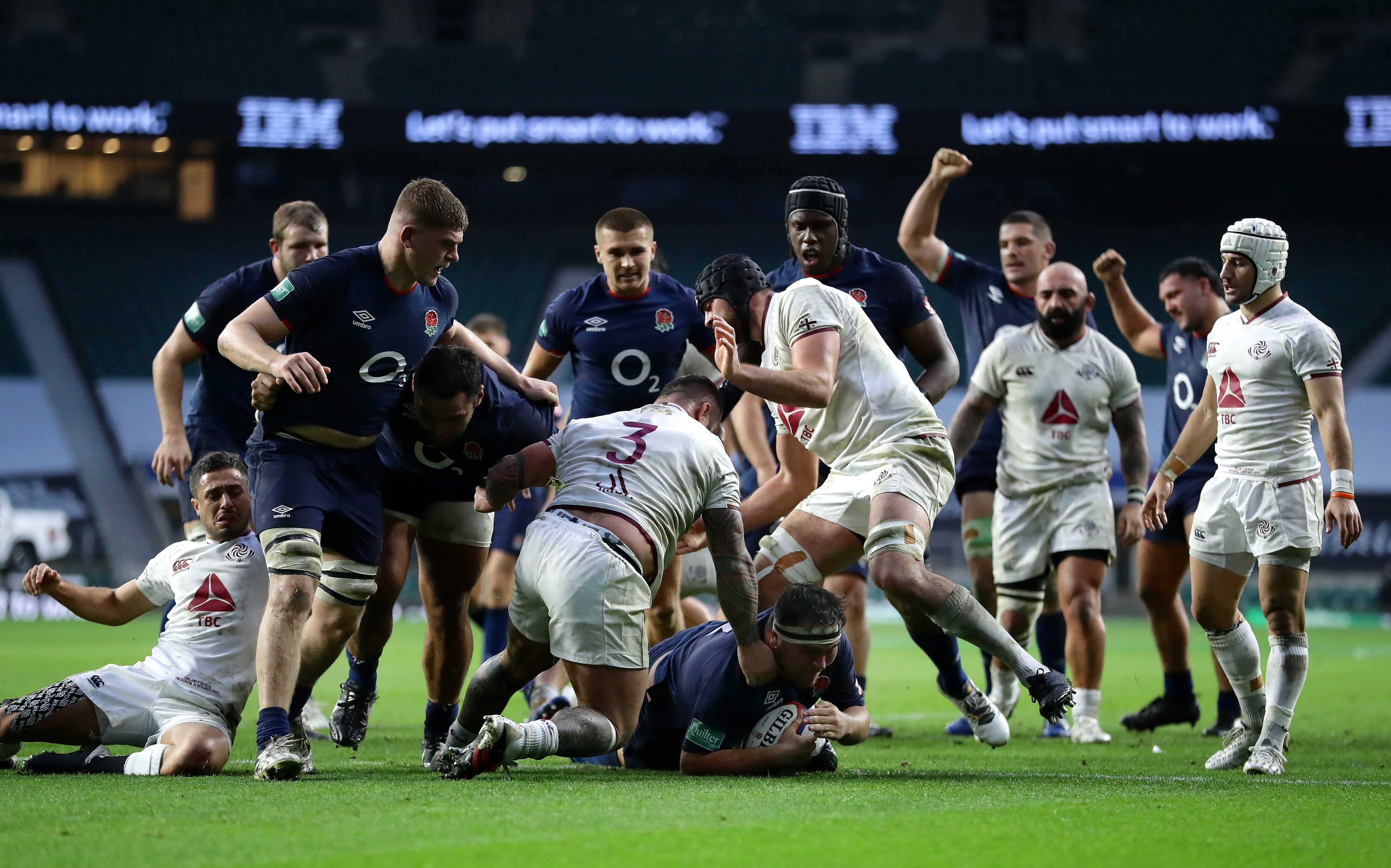 England established their forward dominance over Georgia