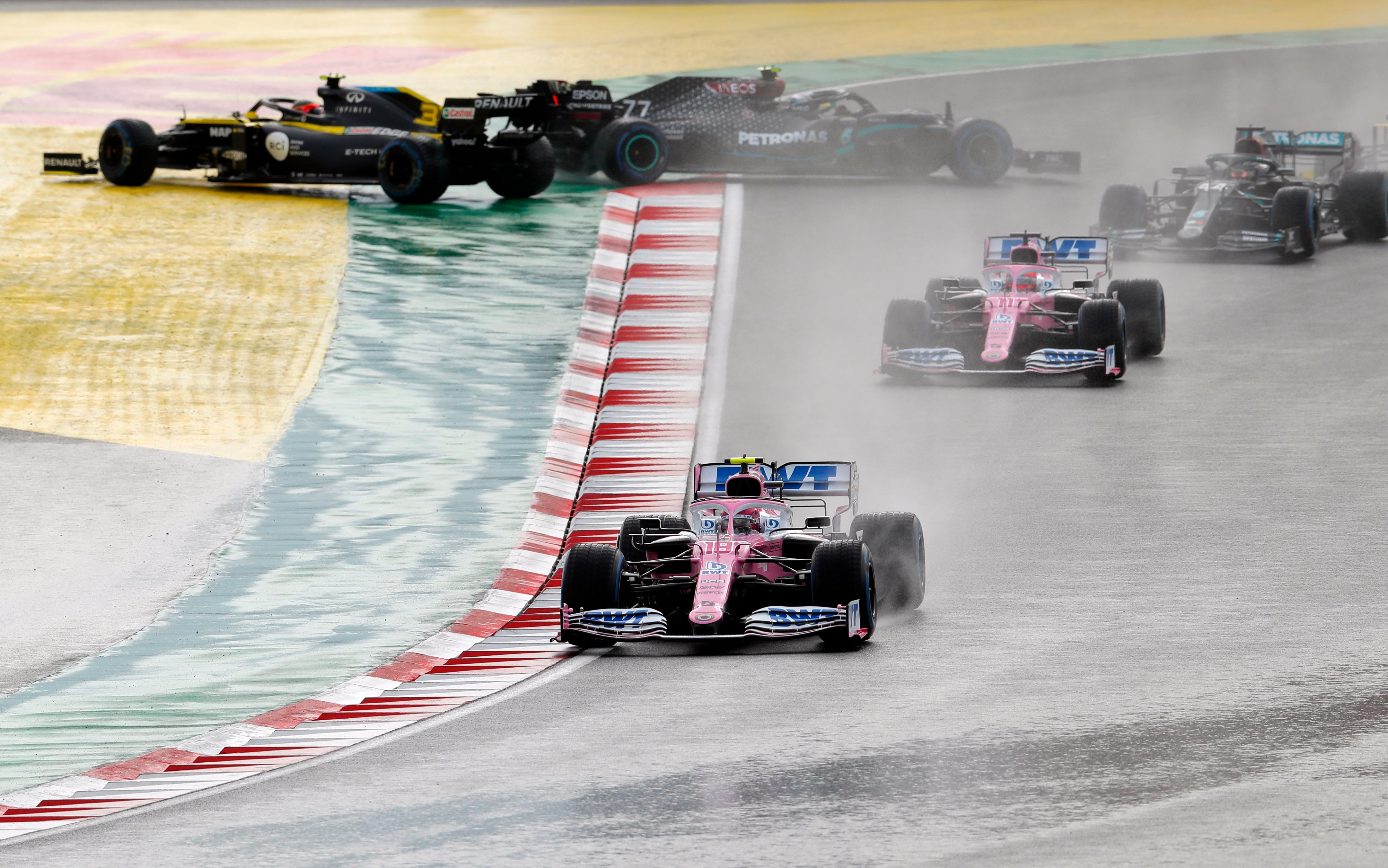 Hamilton’s championship rival spun four times during the race