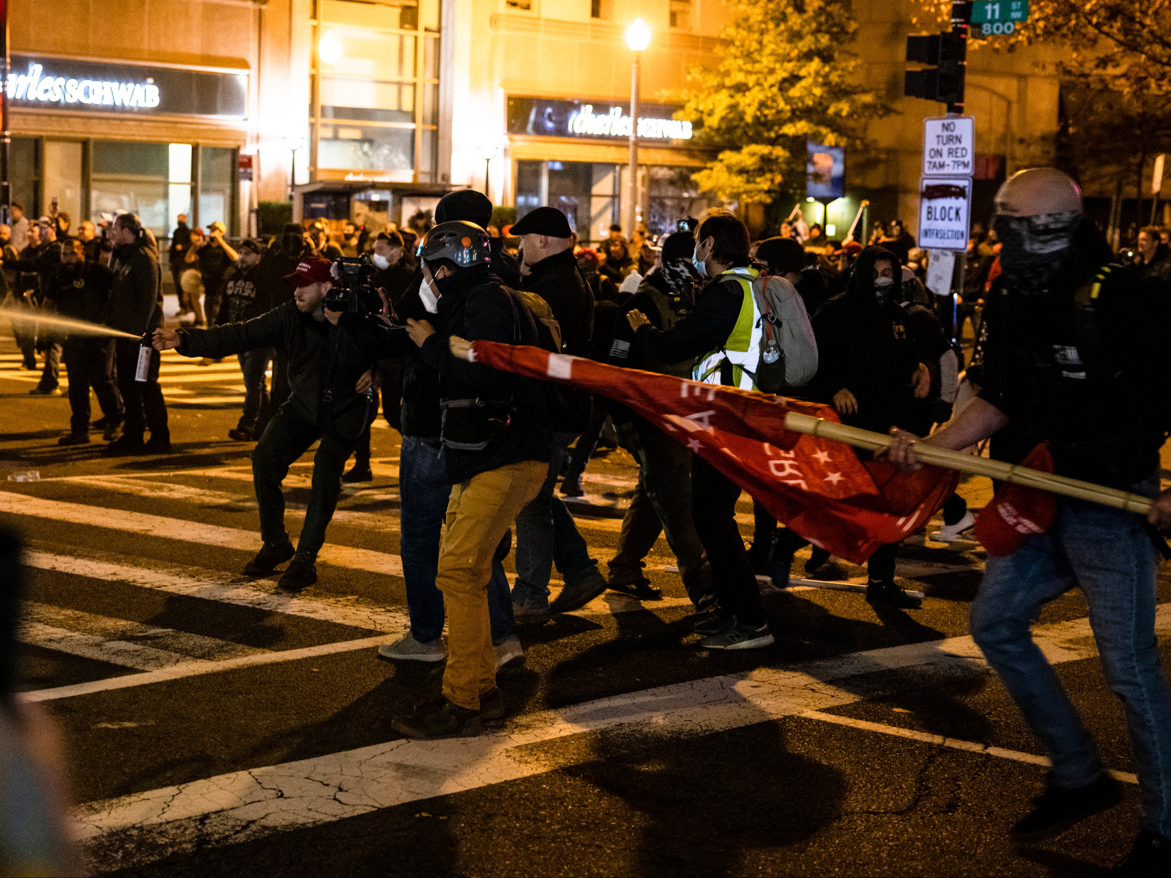 File image: Members of Antifa and Proud Boys clash in Washington, DC in November