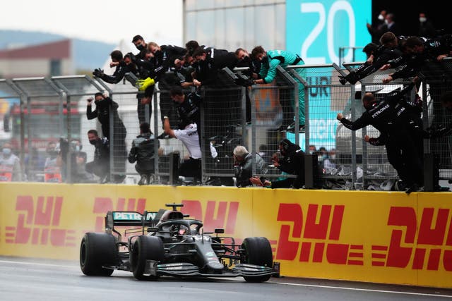 Lewis Hamilton wins the Turkish Grand Prix to claim his seventh F1 world championship