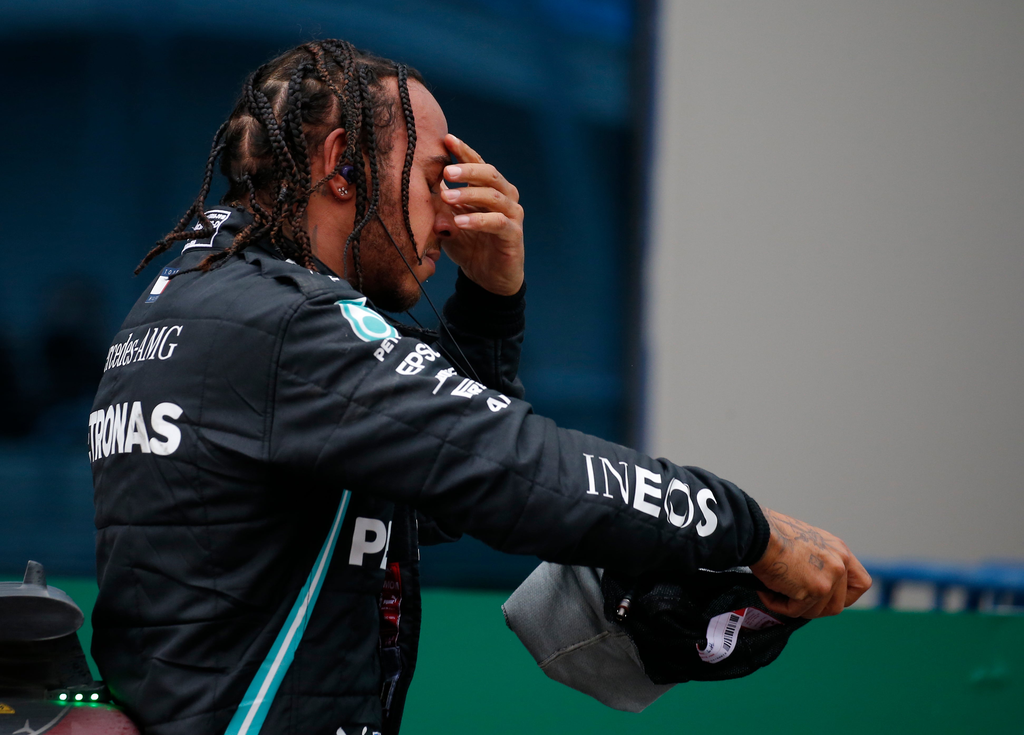 Hamilton was left in tears after winning his seventh title