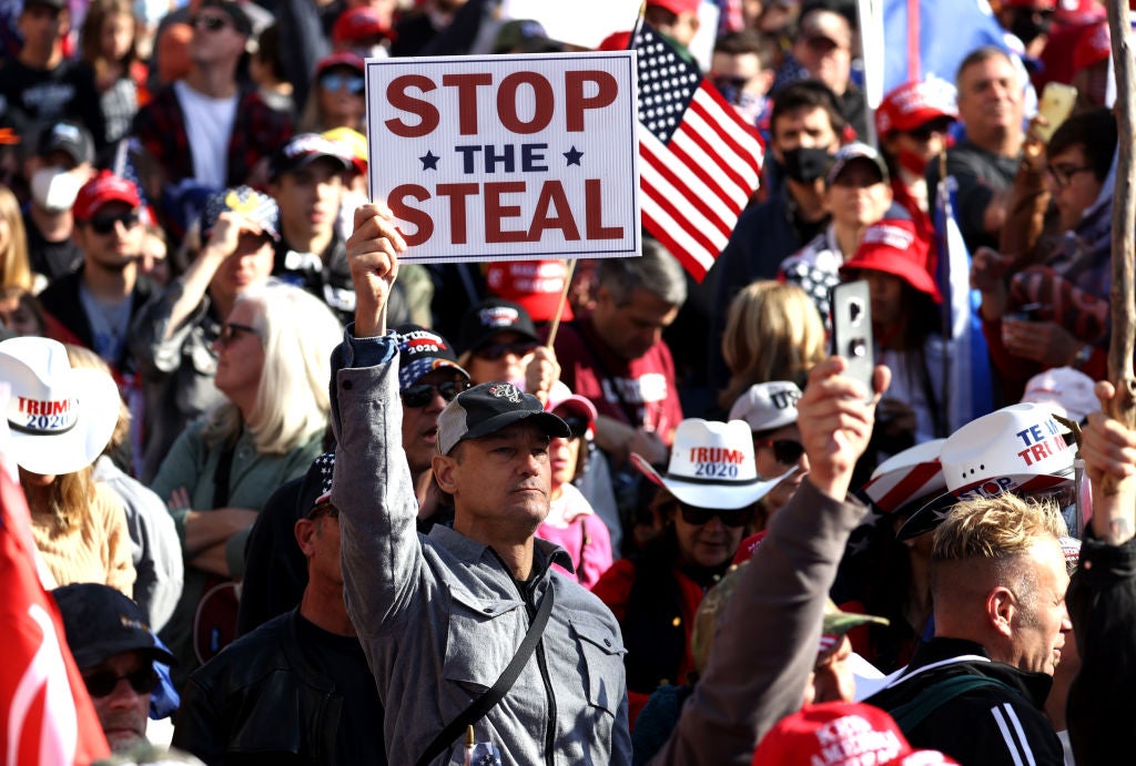 A sense that the 2020 election was stolen from Donald Trump, which there has been no evidence for, pervaded among his supporters who marched in Washington in November 2020.