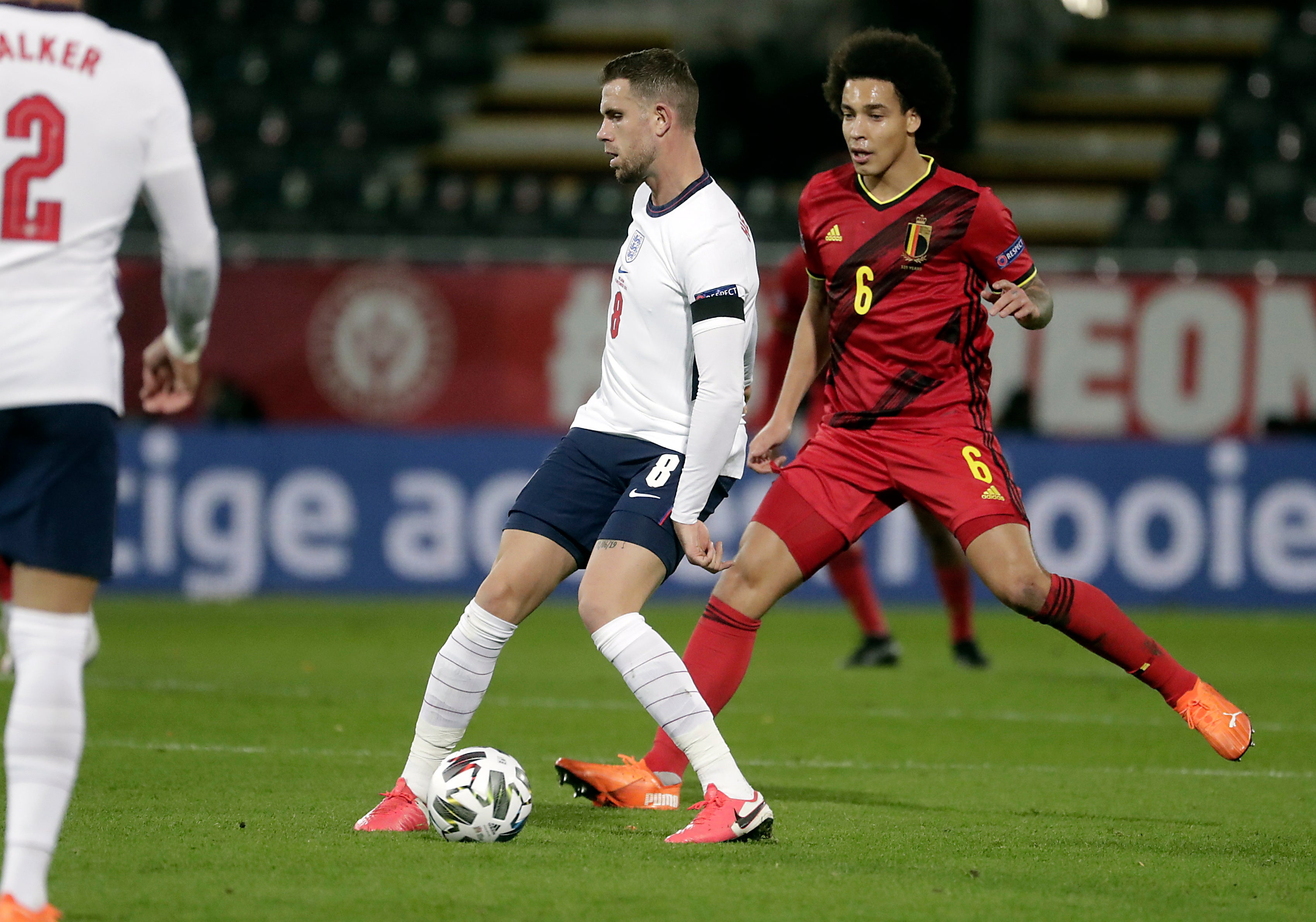 Jordan Henderson on the ball against Belgium