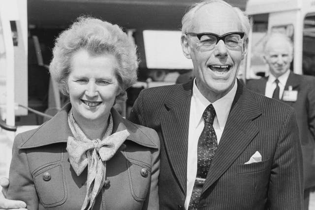 <p>Margaret y Denis Thatcher</p>