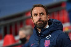 Southgate at centre of row with Piers Morgan over coronavirus test