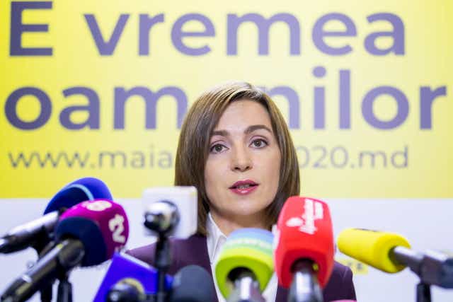 <p>Victorious: Maia Sandu is Moldova’s first ever female head of state (EPA/Dumitru Doru)</p>