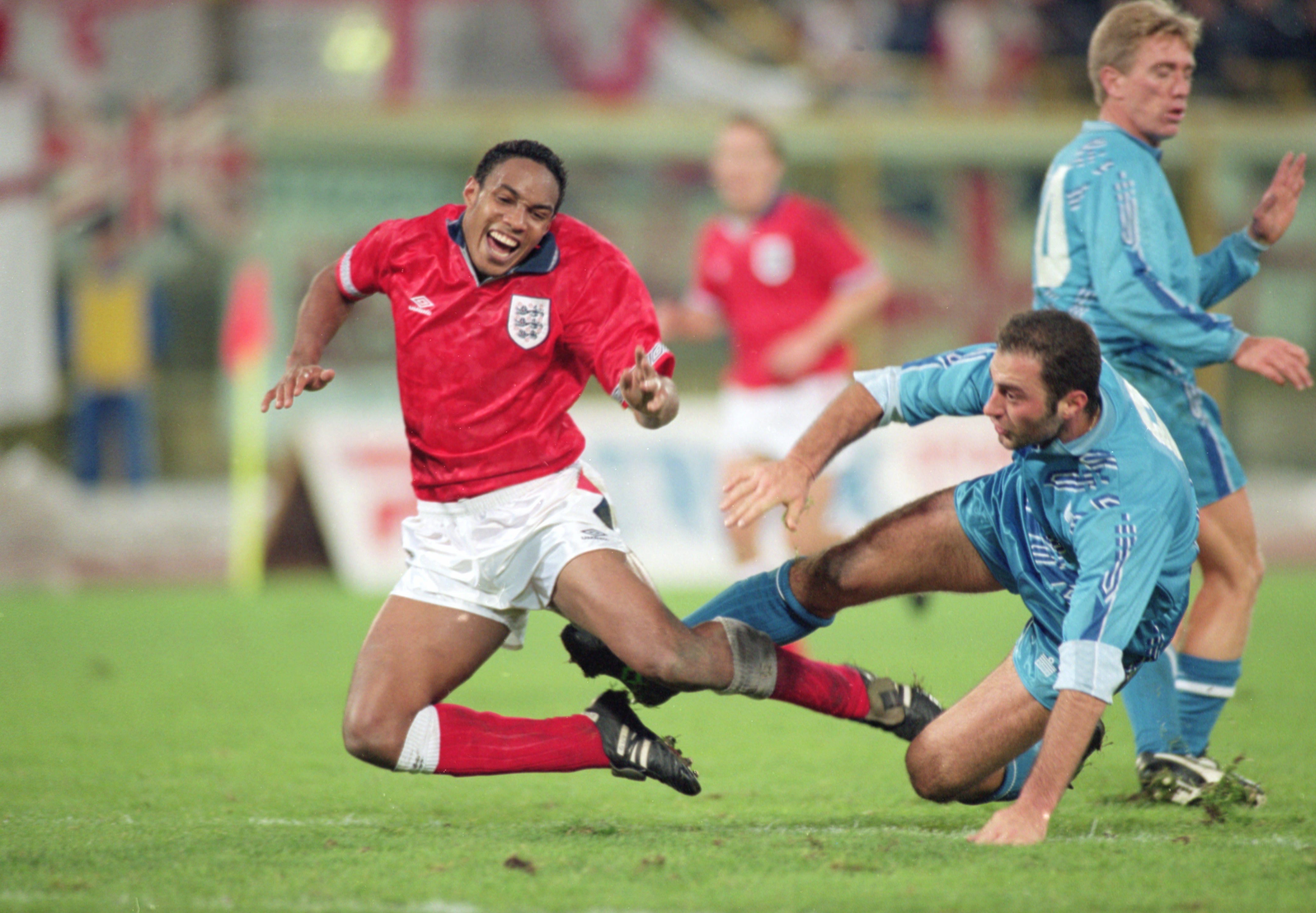 Paul Ince in action against San Marino