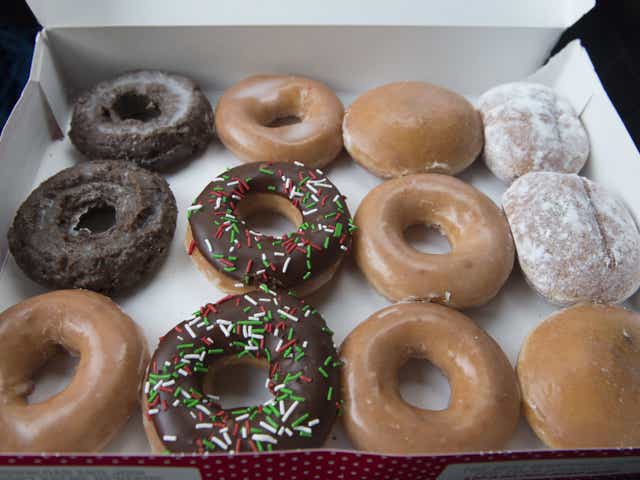 <p>The box of Krispy Kreme donuts was clearly priced at £9.95</p>