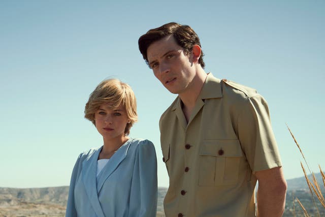 <p>Emma Corrin as Princess Diana with Josh O’Connor as Prince Charles in ‘The Crown’</p>