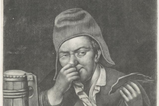 Depiction of the sense of smell painted around 1680 - the artist is not known. 