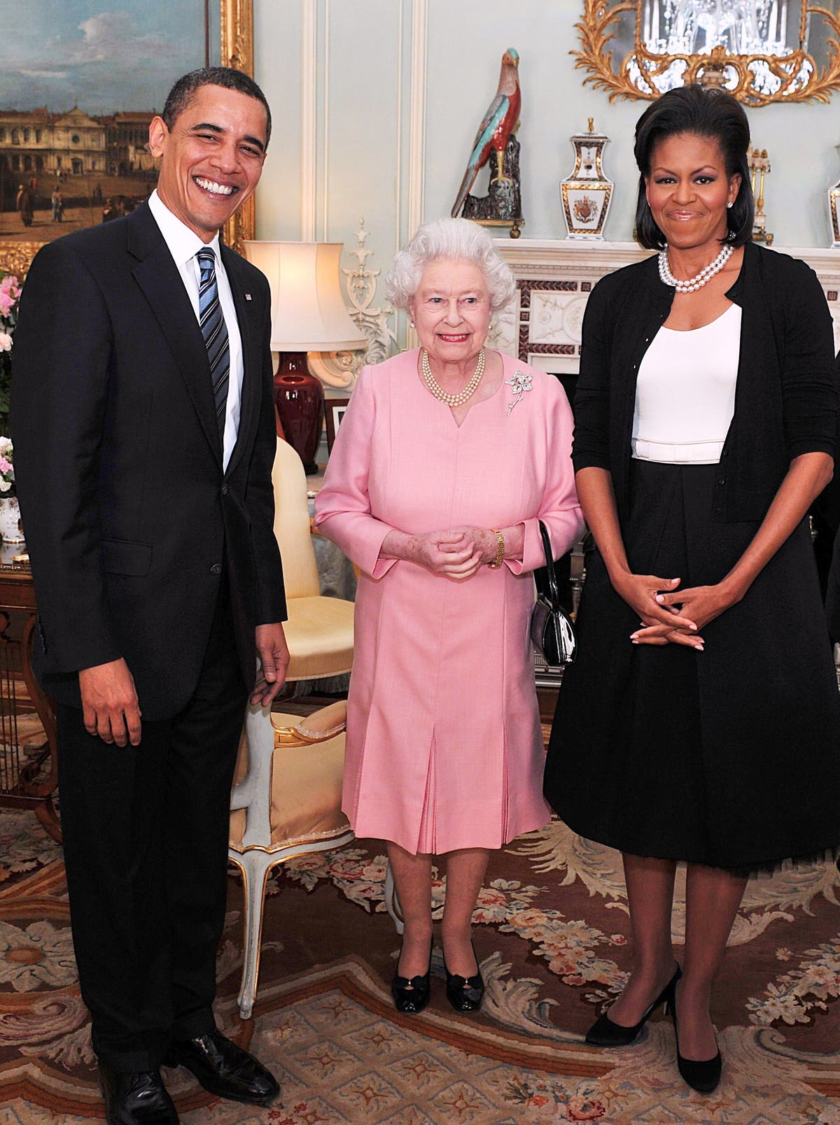 Barack Obama says Queen ‘didn’t seem to mind’ wife Michelle placing her arm around the monarch