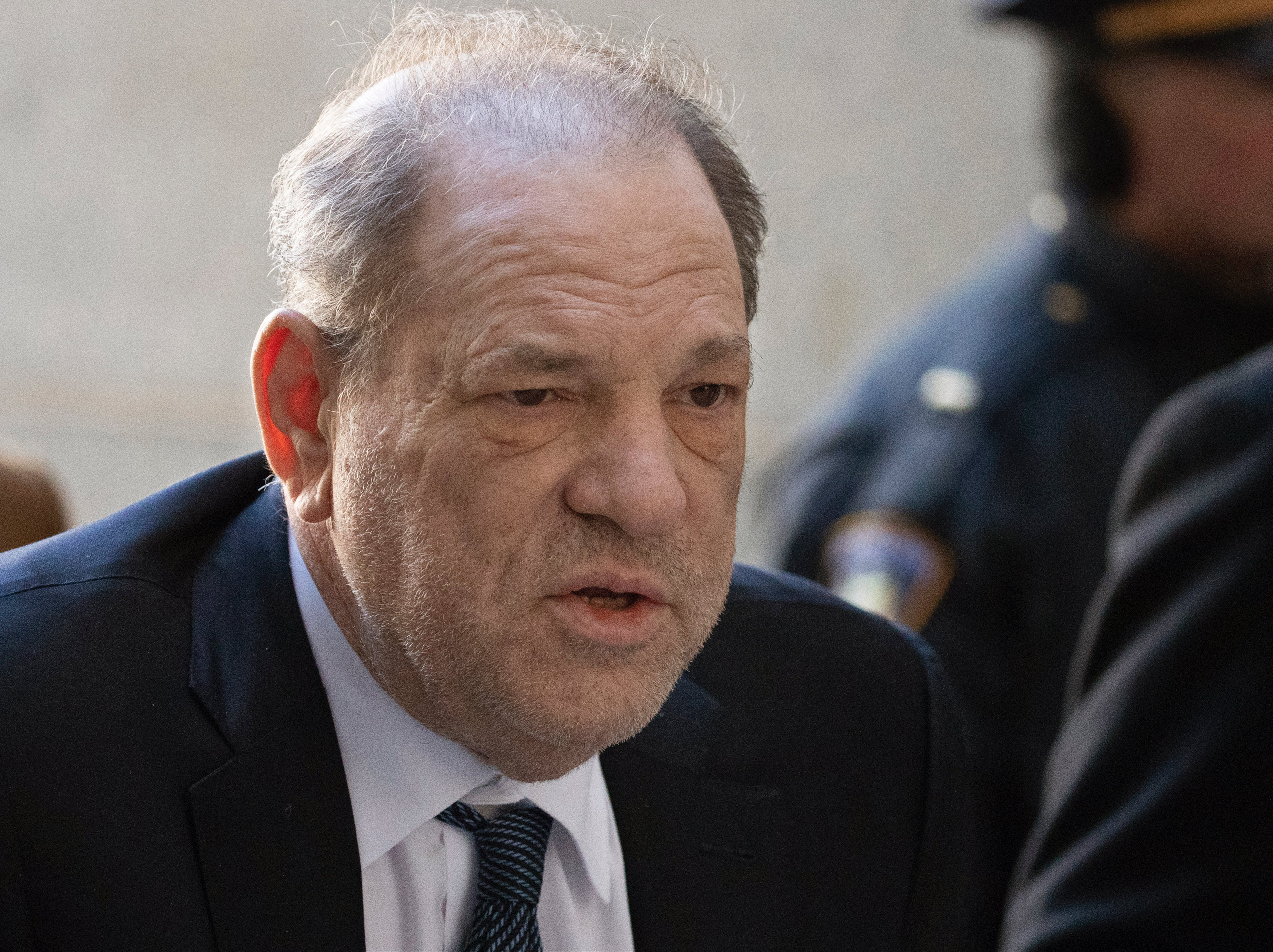 Harvey Weinstein arrives at a Manhattan court in New York on 21 February