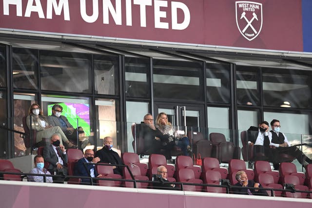 Karren Brady (left) says West Ham are losing up to £2m per match without fans