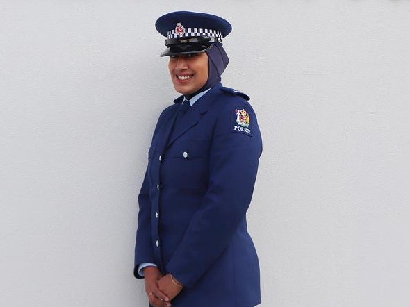 Constable Zeena Ali is New Zealand police’s first member to wear a specially designed hijab as part of her uniform.