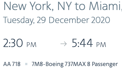 Starting date: American Airlines will fly the Max from 29 December