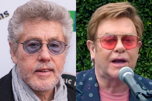 <p>Roger Daltrey (left) and Elton John have both spoken out against the visa situation</p>