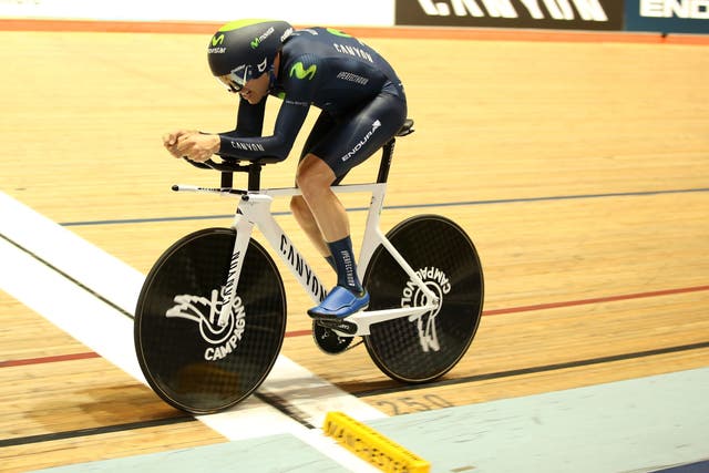 <p>Alex Dowsett during his previous hour-record attempt</p>