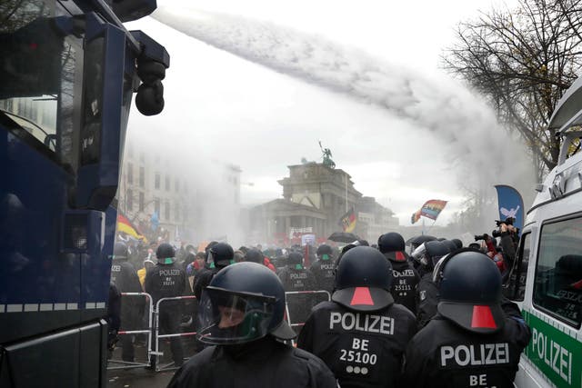 APTOPIX Virus Outbreak Germany Protests
