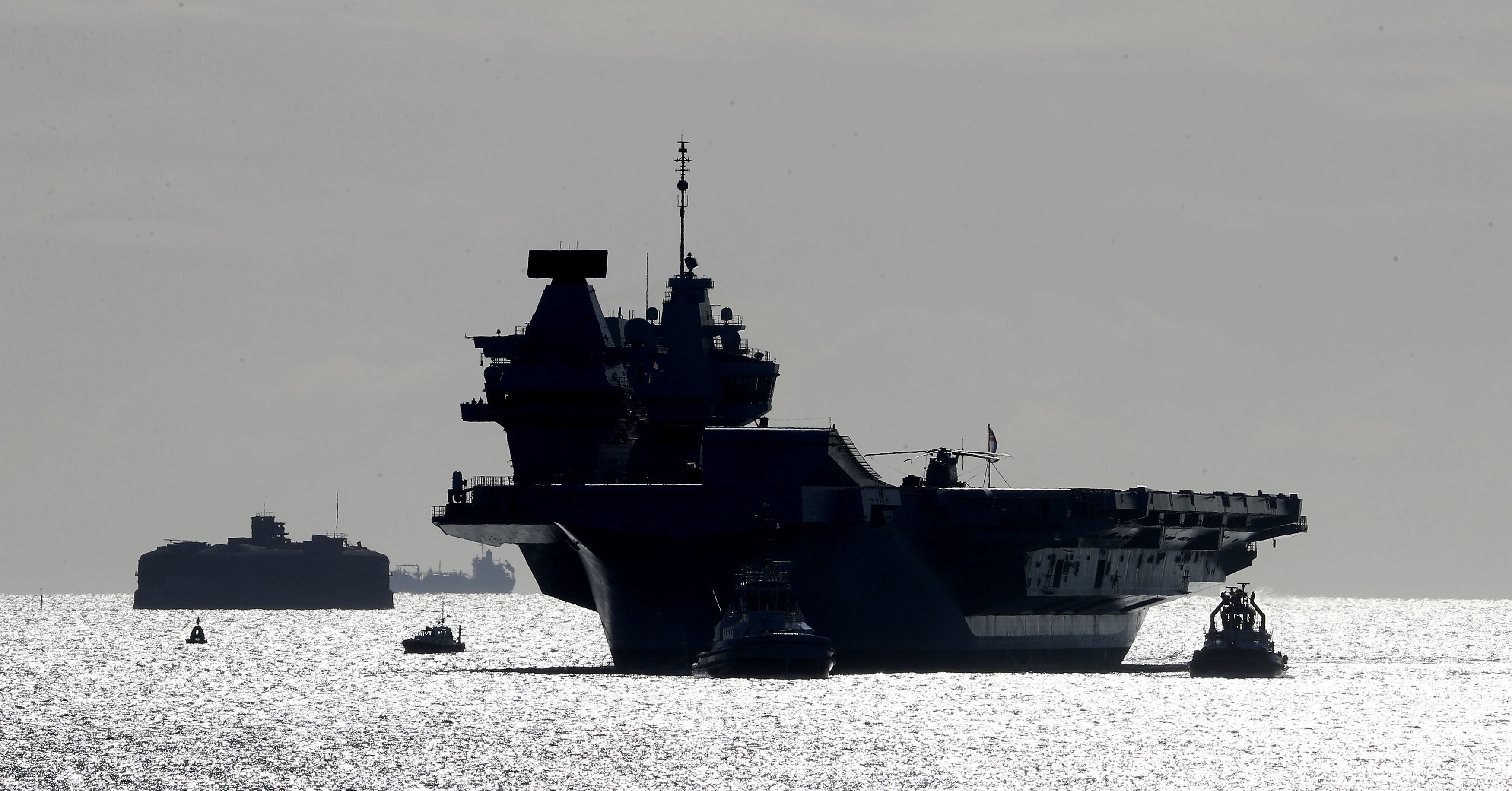 The Royal Navy aircraft carrier HMS Queen Elizabeth (Gareth Fuller/PA Wire)