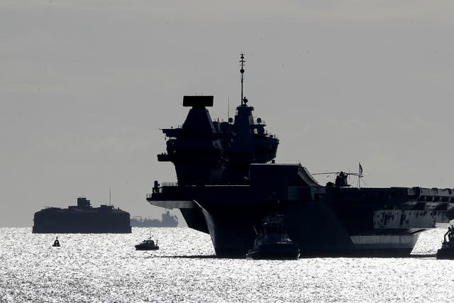 The Royal Navy aircraft carrier HMS Queen Elizabeth (Gareth Fuller/PA Wire)