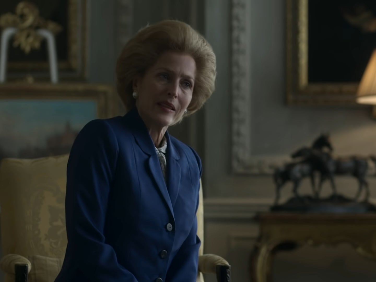 Gillian Anderson as Margaret Thatcher in season four of ‘The Crown’