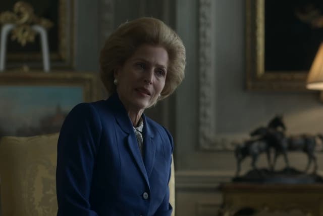 <p>Gillian Anderson en “The Crown” como Margaret Thatcher</p>