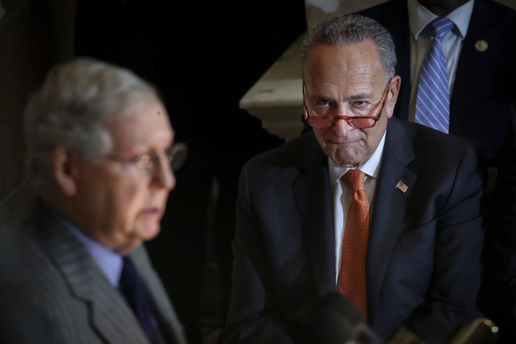 Senate Majority Leader Mitch McConnell, left and Minority Leader Chuck Schumer have been deeply at odds over a Covid relief package.