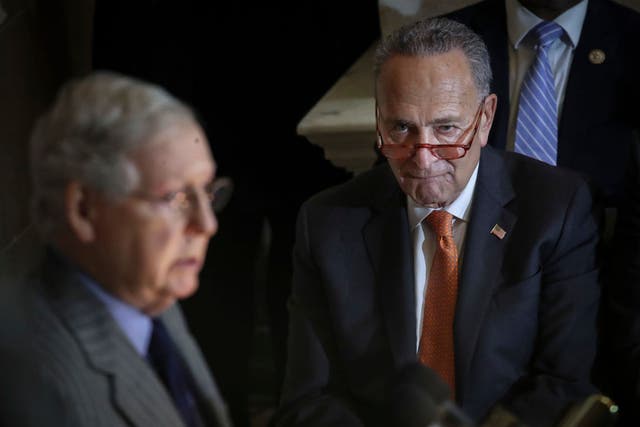 Senate Majority Leader Mitch McConnell, left and Minority Leader Chuck Schumer have been deeply at odds over a Covid relief package.