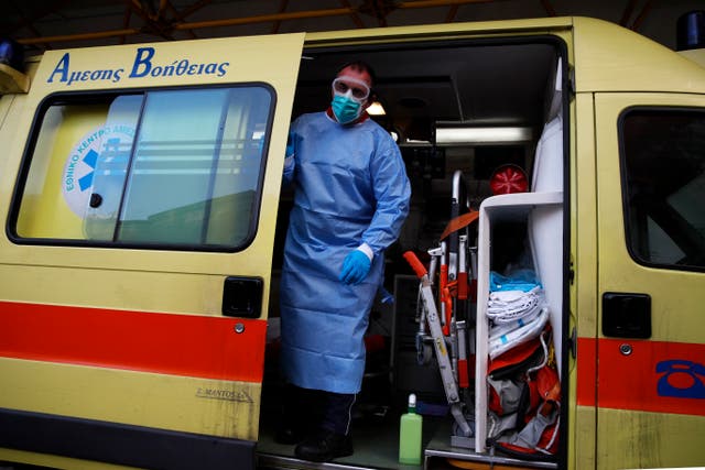 Virus Outbreak Greece Hospitals