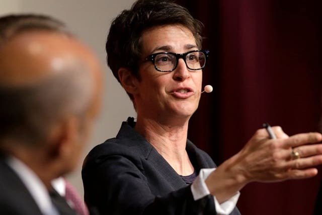 <p>Maddow returned to the air on Thursday following a two-week week absence</p>