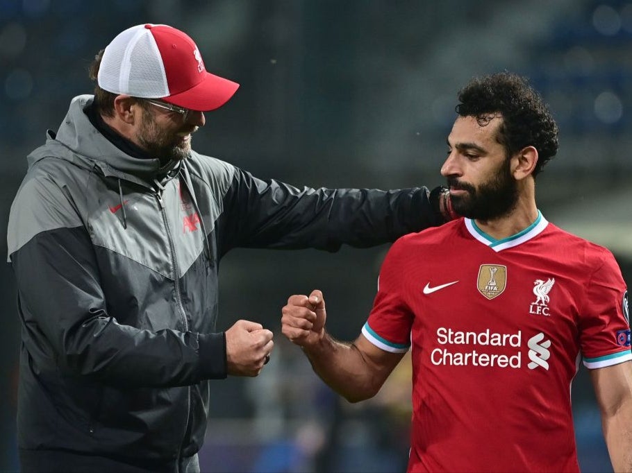 Liverpool manager Jurgen Klopp and player Mohamed Salah