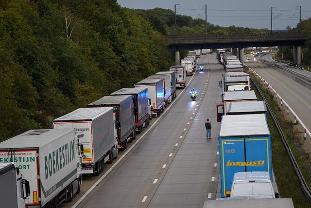 <p>Lorries back up as Operation Stack is activated on Kent motorway</p>