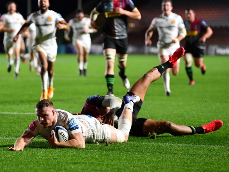 Simmonds’s third try sealed the bonus point for Exeter