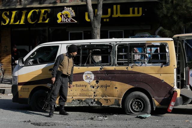 More than a dozen were wounded in the attack which the Taliban have denied involvement in 