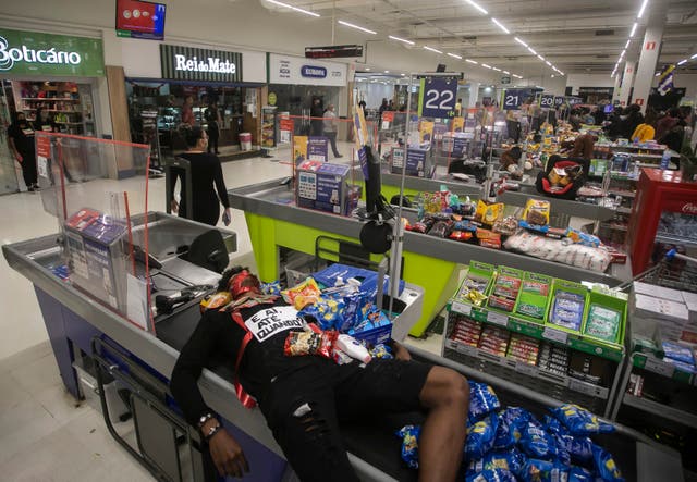 APTOPIX Brazil Supermarket Death