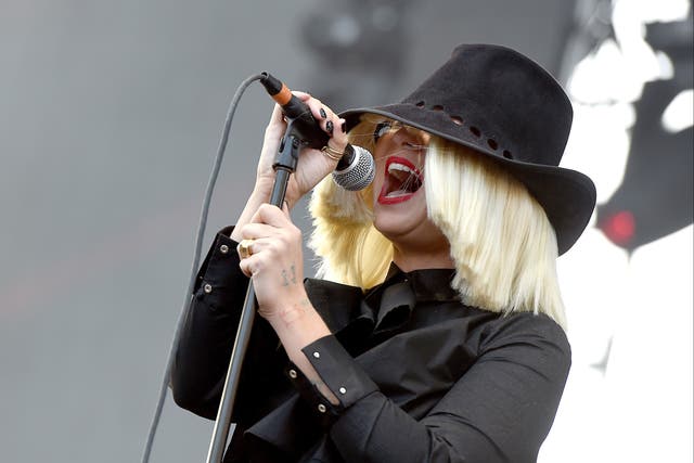 Sia performing in California, 2015