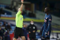 Leeds search for breakthrough against 10-man Arsenal