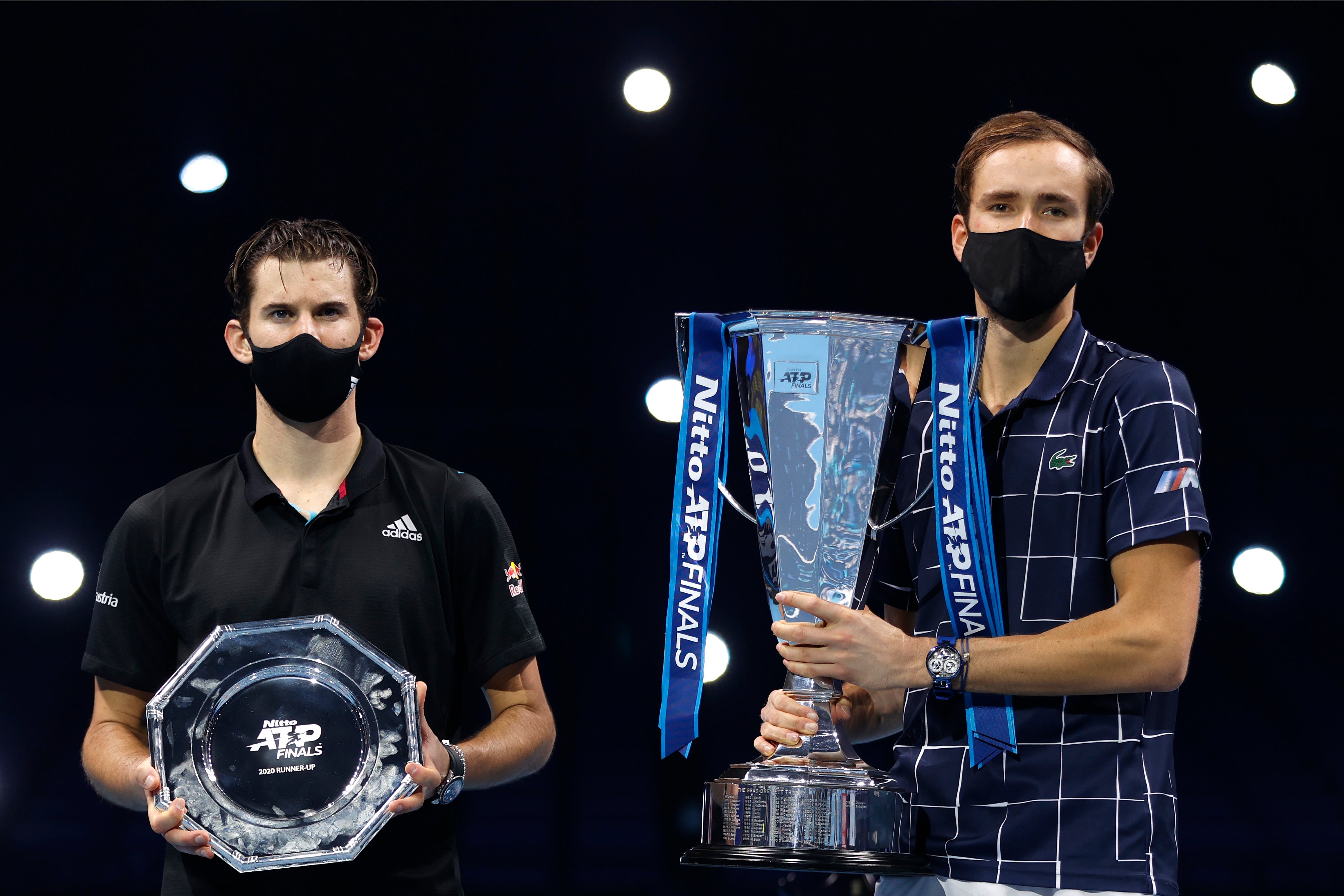 Medvedev beat Thiem in a surprise final after they beat Nadal and Djokovic respectively