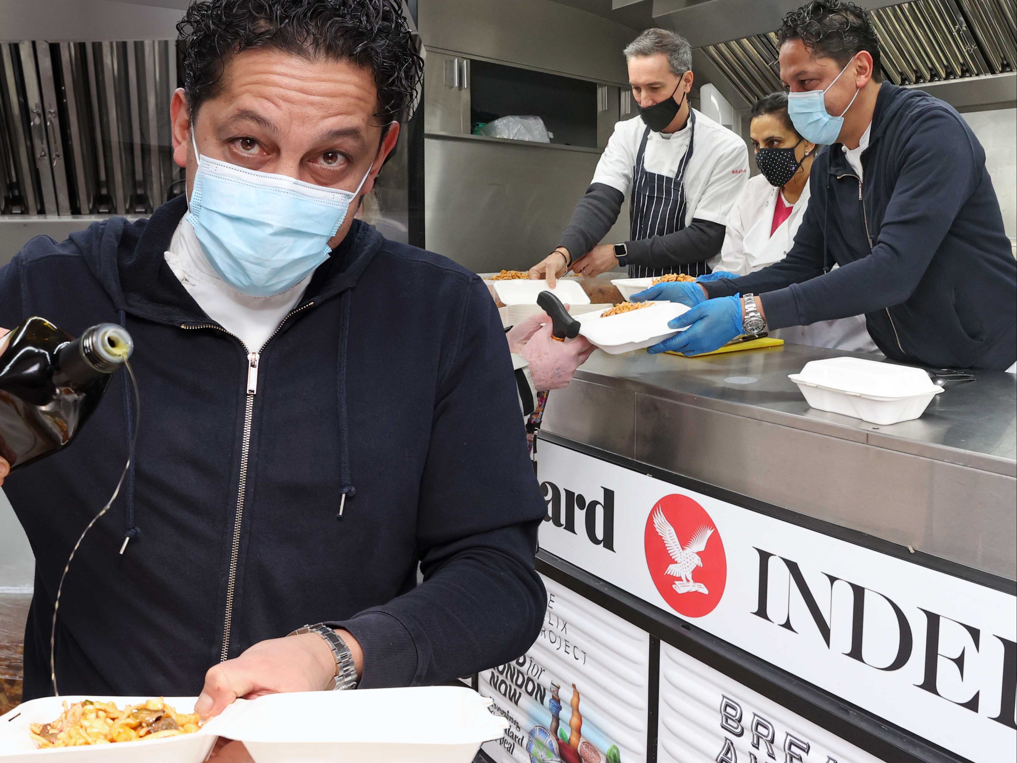 Chef Francesco Mazzei serves food from our campaign’s truck in Edmonton.