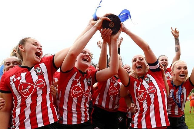 Southampton FC Women celebrate a victory