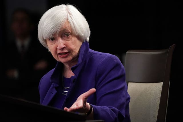 <p>Janet Yellen, the economics professor who served as chair of the Federal Reserve Board from 2014 to 2018</p>